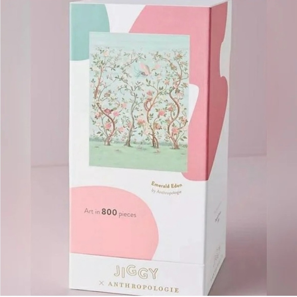 NIB Jiggy for Anthropologie Puzzle and Glue Set, Emerald Eden